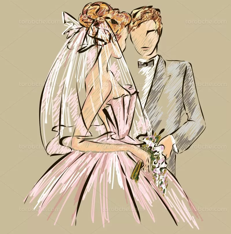 وکتور کاراکتر داماد و عروس | گرافیک با طعم تربچه