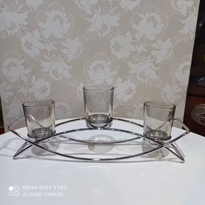 شمعدان شمعدان سه شعله شمعدان رومیزی شمعدانی سیلور