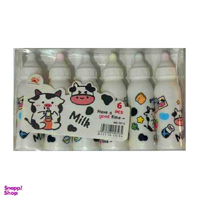 هایلایترط طرح شیشه شیر مدل گاو مجموعه 6 عددی