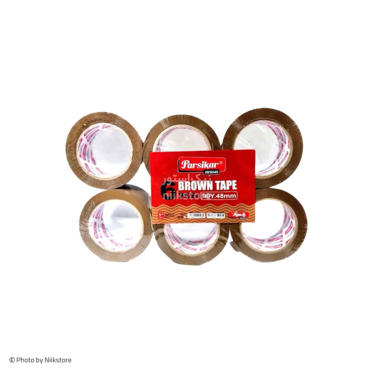 چسب قهوه‌ای 90 یارد 41 میکرون پارسیکار کد 9041