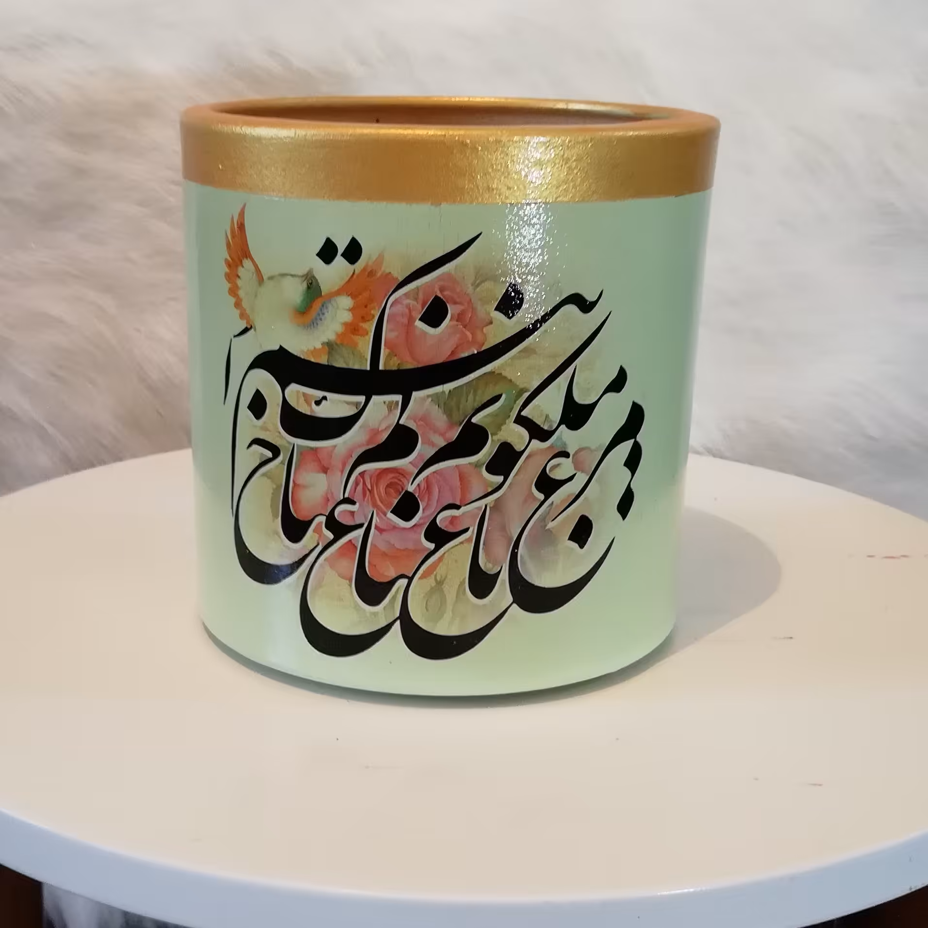 گلدان سفالی طرح خطاطی سایزمتوسط