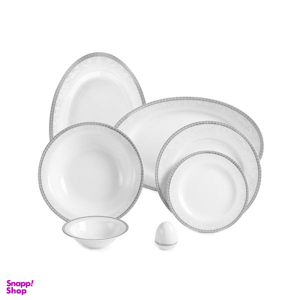سرویس غذا خوری 28 پارچه چینی زرین ایران سری ایتالیا اف مدل ریوا درجه عالی