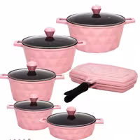 سرویس 12پارچه آیسل رنگ صورتی ساخت ترکیه