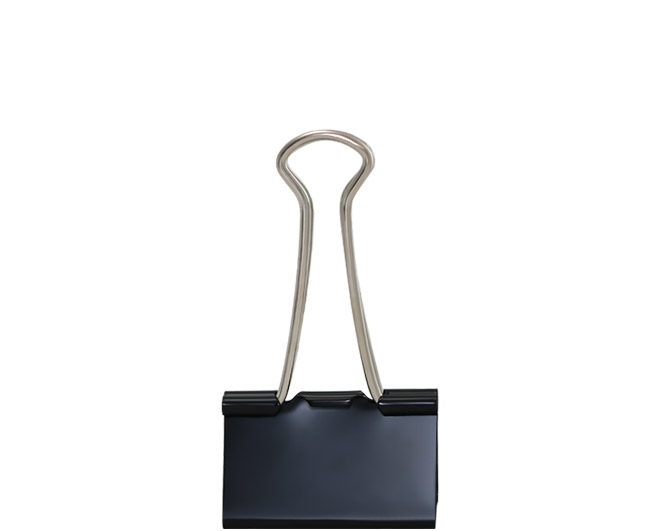 گیره دوبل | مشکی 25 میل بسته 12 عددی