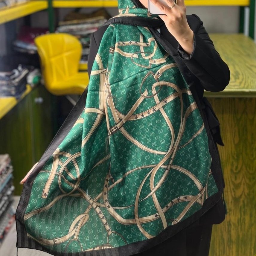 شال نخ پاییزه طرح کمربندی شیک