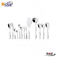 سرویس قاشق چنگال 116 پارچه ناب استیل مدل ورونا استیل براق