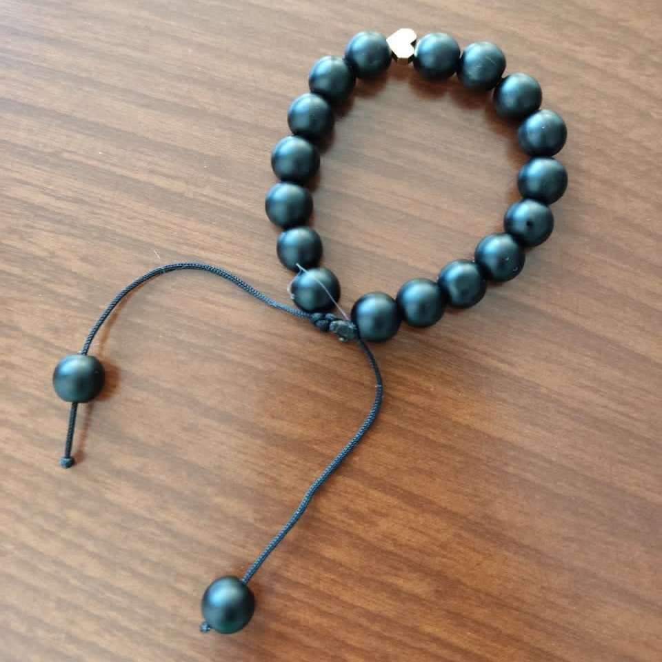 دستبند اونیکس، طرح قلب حدید، رنگ مشکی