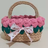 باکس طرح گل لاله با دسته ی زیبا و کفی پلکسی کلا قابل شستشو