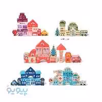 لگو ساختنی چوبی مدل ساختمانی