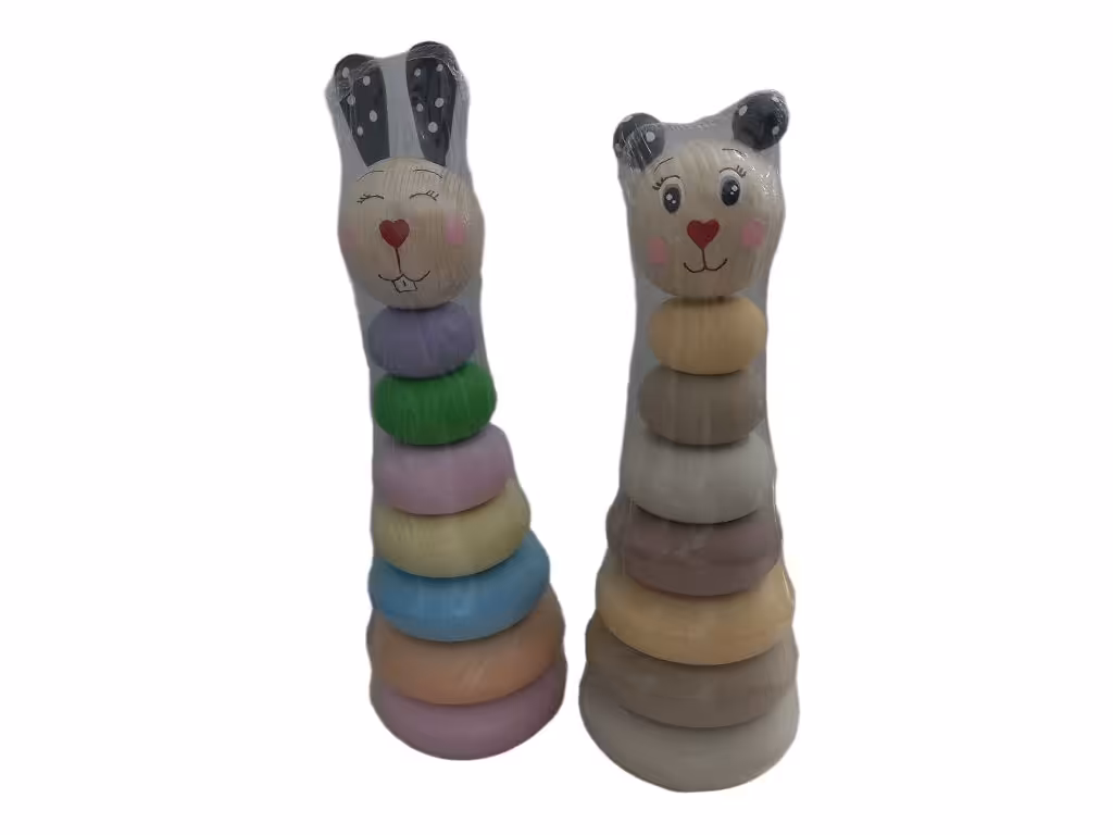 بازی فکری برج هوش چوبی اسباب بازی طرح حیوانات