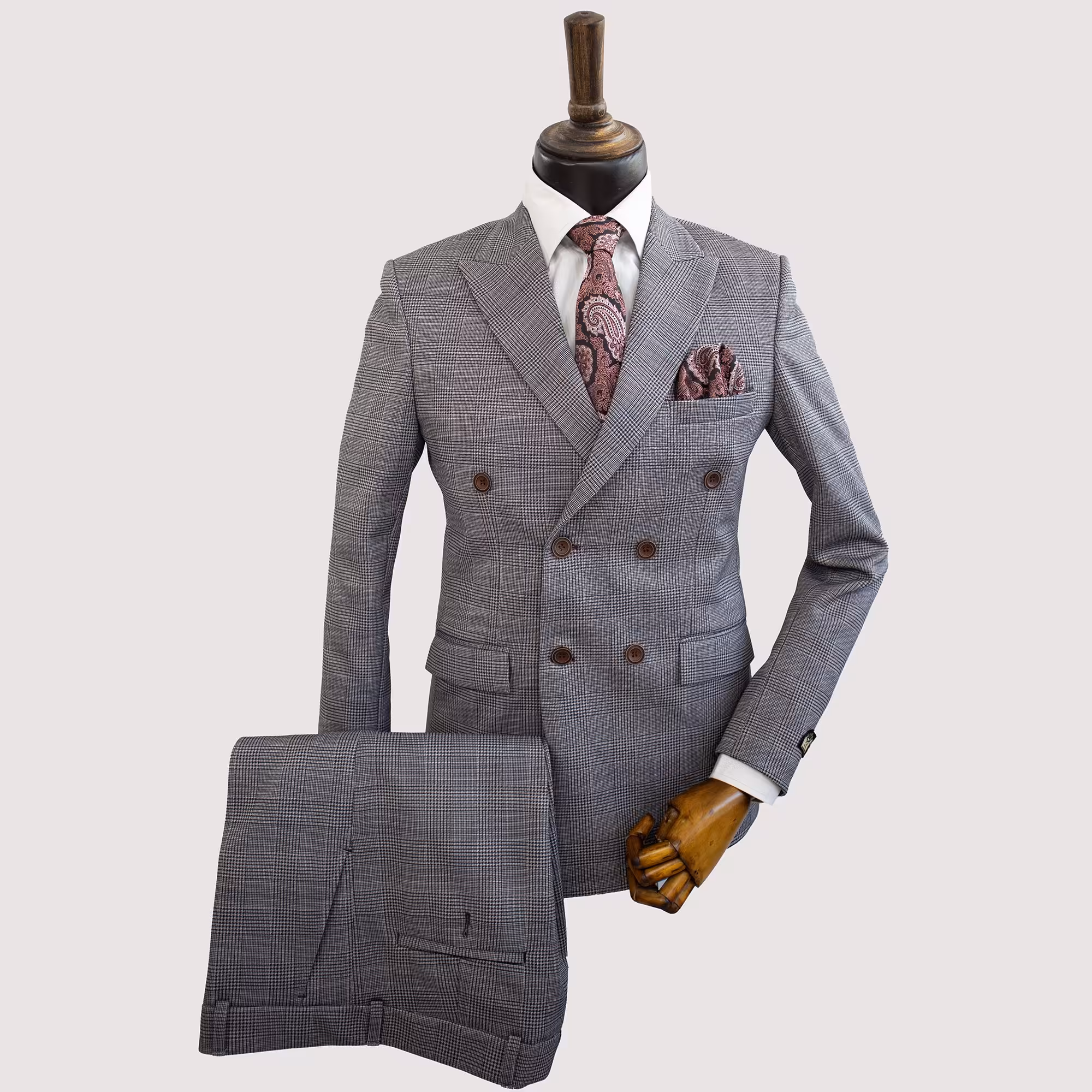 کت و شلوار مردانه گلبهی پرنس دوگال شش دکمه با ارسال رایگان 