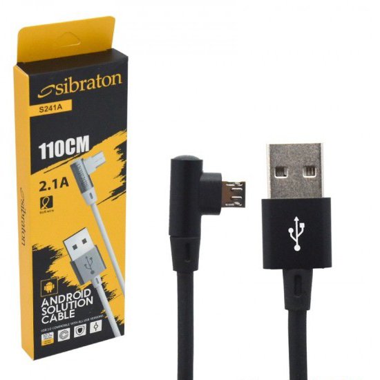 کابل اندروید 90درجه سیبراتون (Sibraton) طول 1.1 متر مدل S241A

