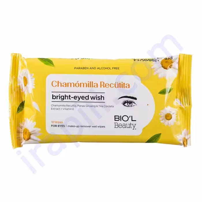 دستمال مرطوب پاک کننده آرایش چشم بیول 10 عددی