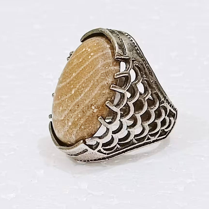 انگشتر عقیق سلطانی سنگ بینظیر معدنی