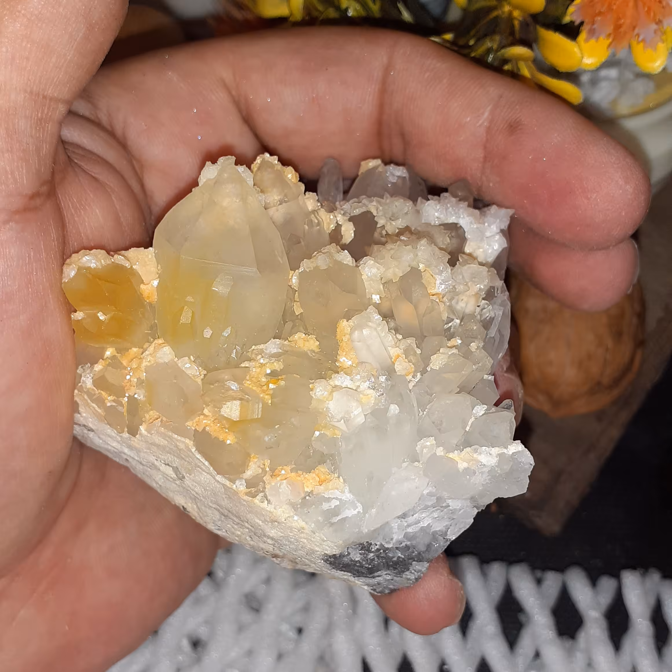  کوارتز باروشدی کلسیت ستاره ی ترکیبی زیبا