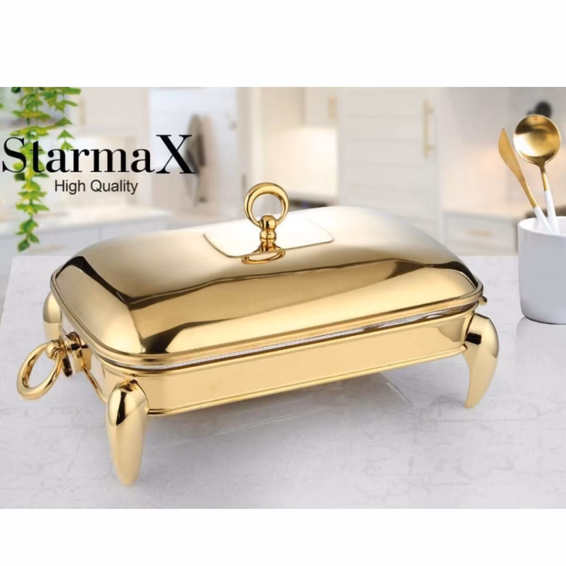 سوفله خوری مستطیل سایز کوچک طلایی