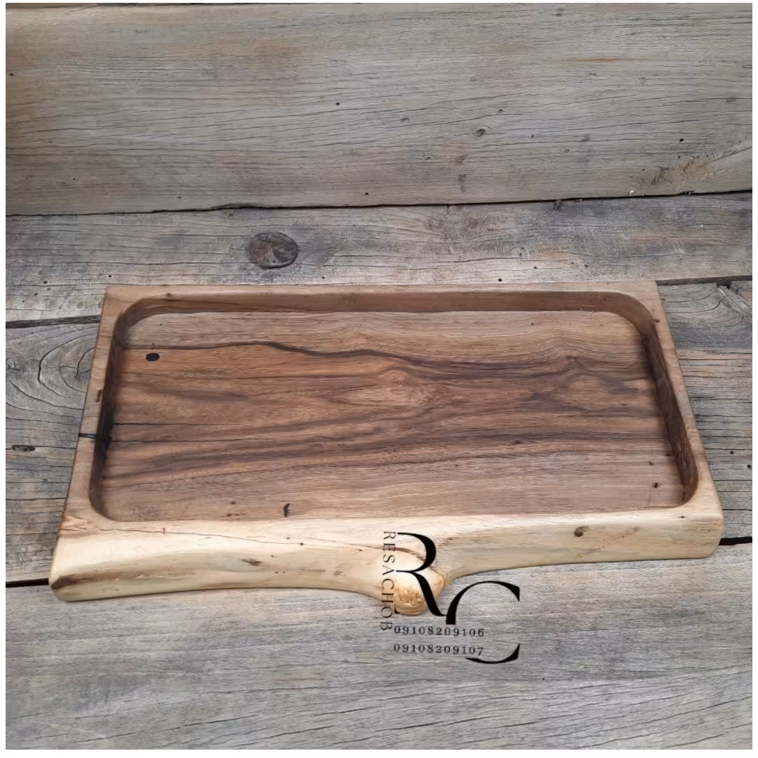 سینی چوب گردو و رزین یک تکه با پوشش روغنی مدل C1286