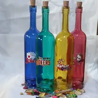 بطری ماریا با طرح جوکر و درب چوب پنبه در 5 رنگ با کیفیت و زیبا..حجم یک لیتر