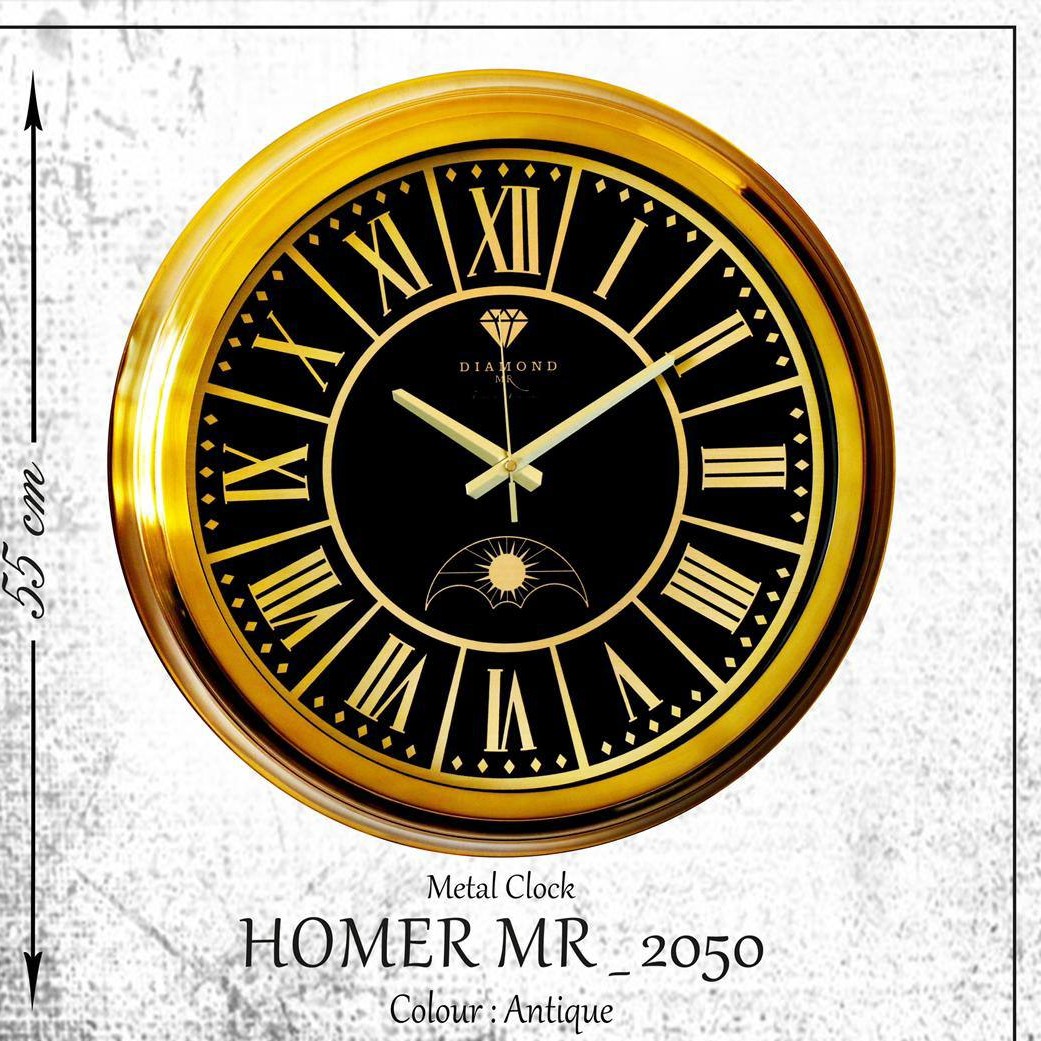 ساعت دیواری فلزی رنگ آبکاری و با موتور آرام گرد بی صدا .با یکسال ضمانت موتور .