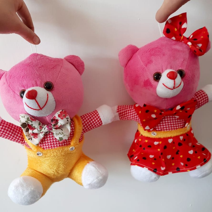 عروسک خانم و آقای خرسی جنس کریستال و والا مخمل بهترین دوخت