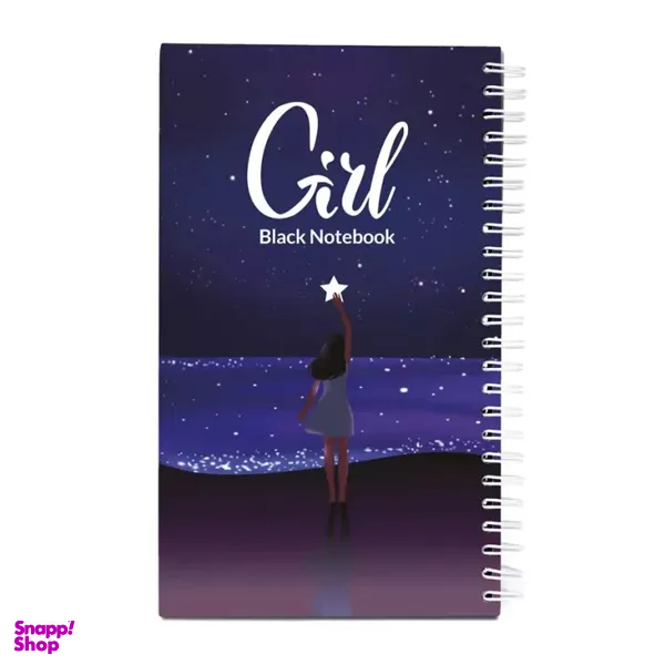 دفتر 40 برگ کاغذ مشکی پیتیکو سری Girl طرح 7