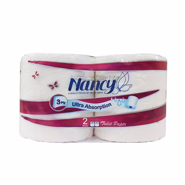 دستمال توالت 3 لایه نانسی بسته 2 عددی 