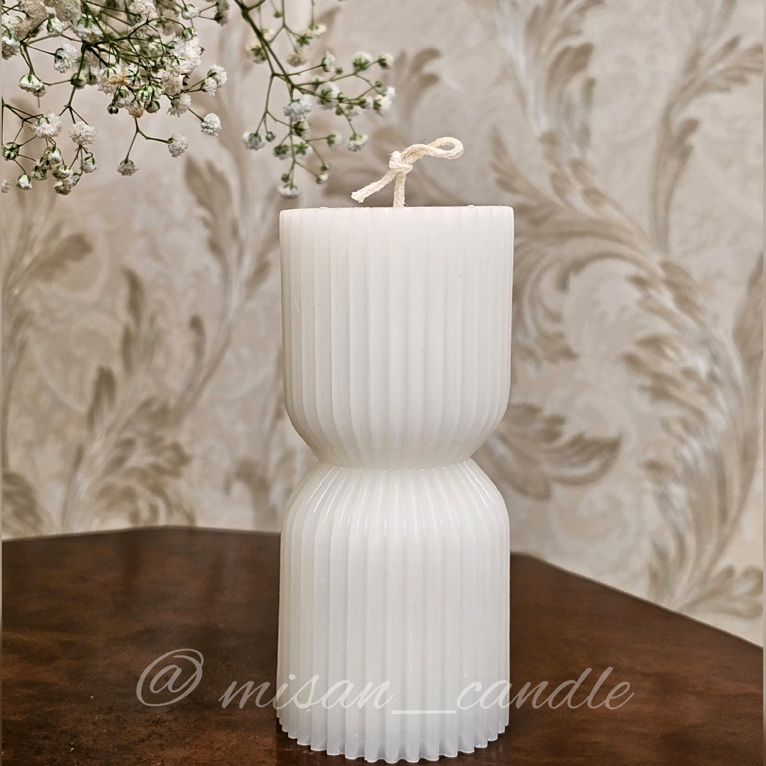 شمع استوانه ی دو تیکه ی کوتاه یک عددی