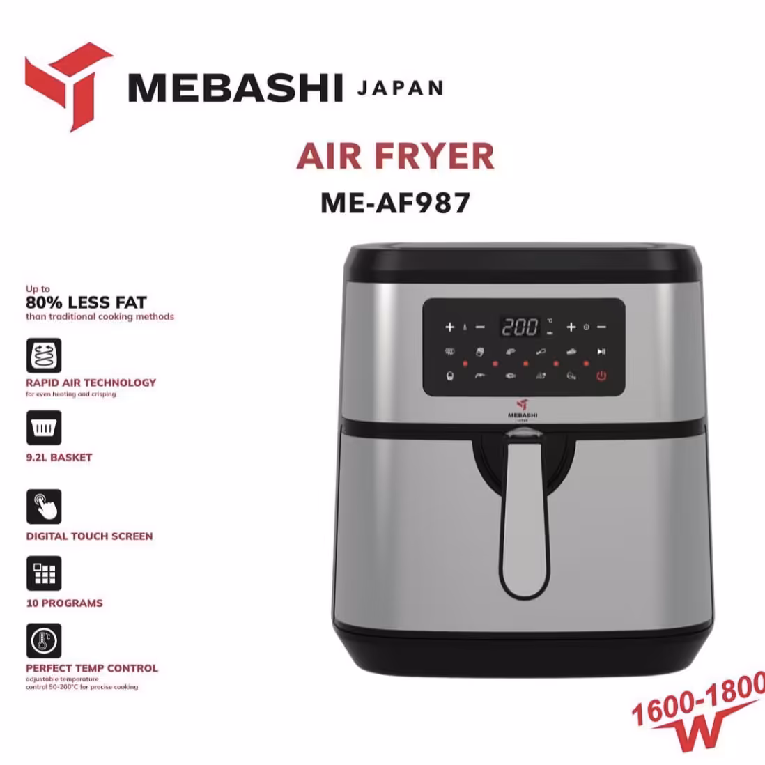 سرخ کن بدون روغن 9.2 لیتری مباشی مدل ME-AF987