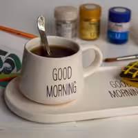 ست قهوه خوری تکست(ماگ بشقاب دار ). تک جعبه