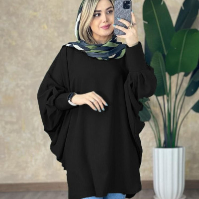 مانتو پانچو کرپ حریر مدل مهفام