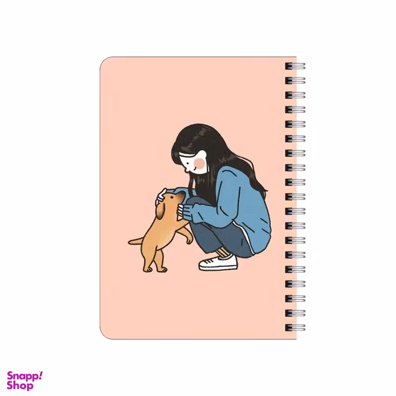 دفترچه یادداشت بامبیلیپ مدل چوبی طرح سگ و دختر کد 8124872
