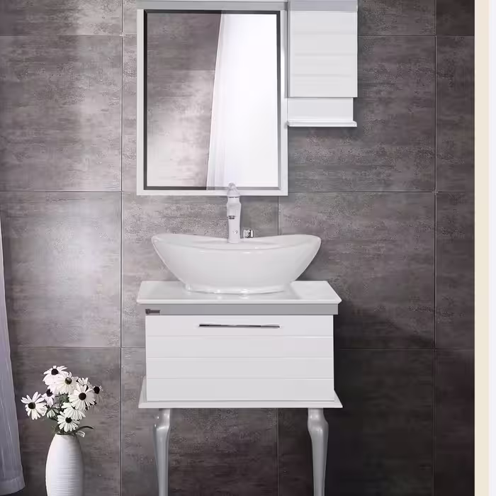 روشویی کابینتی مدل گریس تمام پی وی سی ابعاد 40 در 70 به همراه آینه و باکس ارسال به سراسر ایران