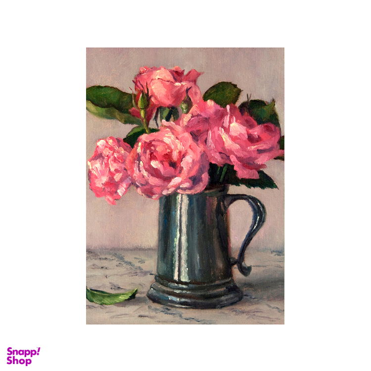 مگنت طرح گلدان رز فرانسوی کد gold pink سایز 5×7 سانتی متر
