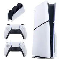 کنسول بازی سونی مدل PlayStation 5 Slim ظرفیت یک ترابایت ریجن 2016A اروپا به همراه دسته اضافی و پایه شارژر - کالاوما