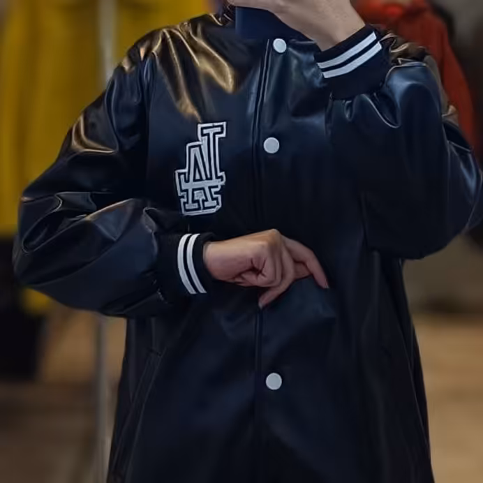 بامبر چرم مشکی دخترانه 