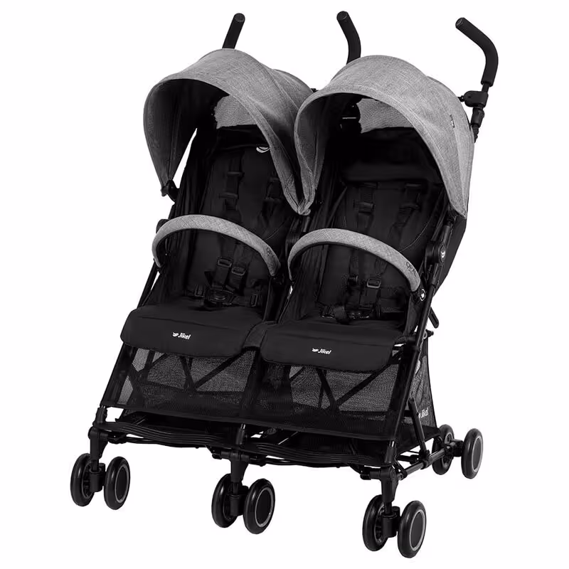 کالسکه دوقلو تاشو طوسی مدل  opal جیکل jikel