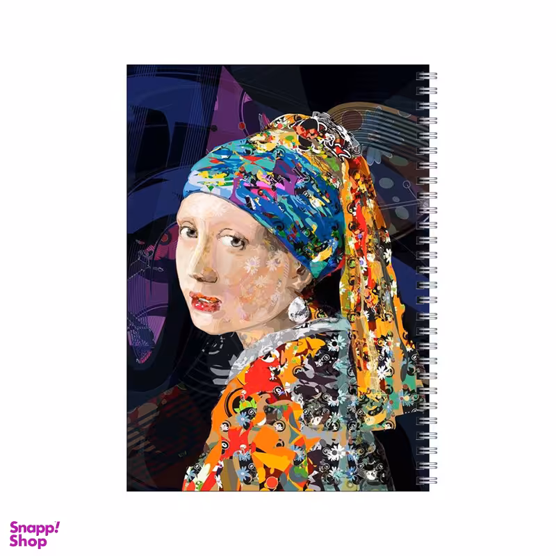 دفتر مشق 50 برگ بامبیلیپ طرح دختر گوش مروارید کلاژ کد 2792085