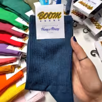 جوراب سرمه ای ساقدار ساده پنبه فری سایز