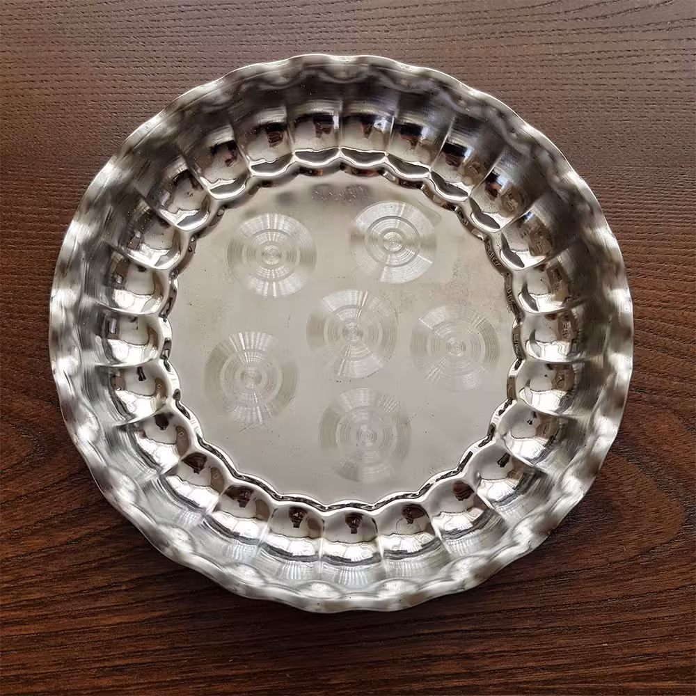 سینی گرد سایز 25 استیل لب کنگره