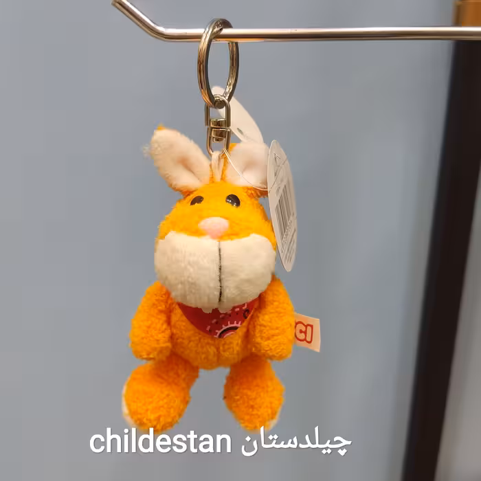 جاکلیدی و آویز عروسکی طرح خرگوش رنگ نارنجی