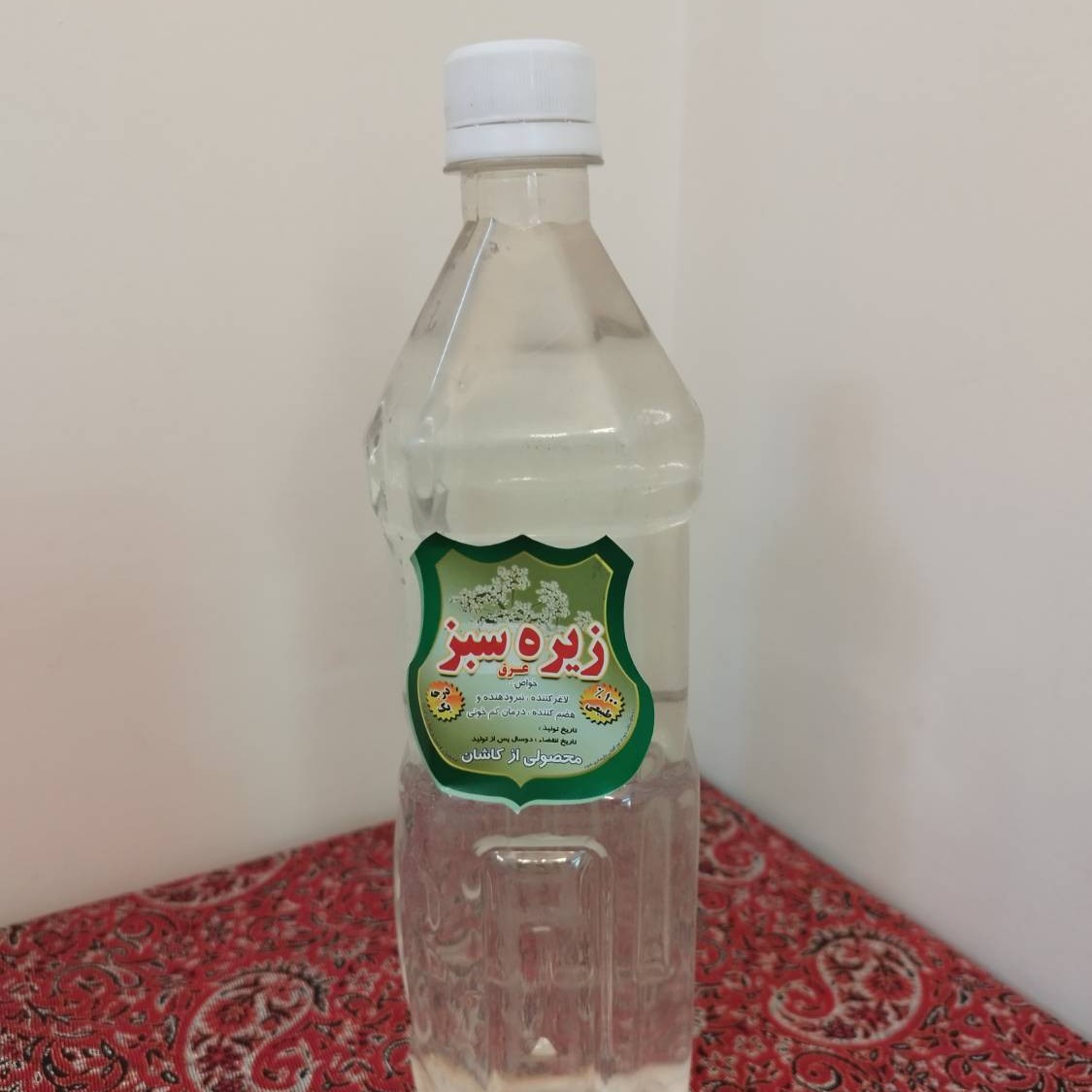 عرق زیره سبز اعلای کاشان بدون اسانس ( یک لیتری)