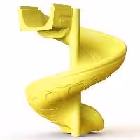 قطعه سرسره فضای باز کودک مدل سر پیچی زرد کد P340