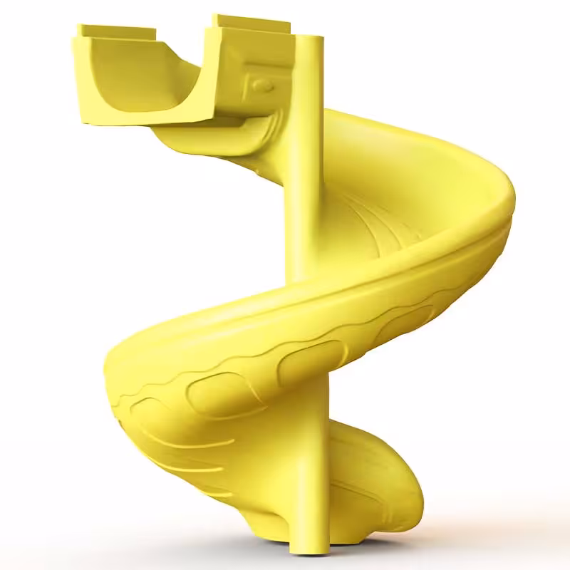 قطعه سرسره فضای باز کودک مدل سر پیچی زرد کد P340