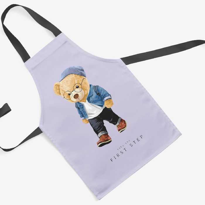 پیشبند تدی مخمل چاپ دیجیتال قابل شستشو و رنگ ثابت دارای آستر ضدآب کد16