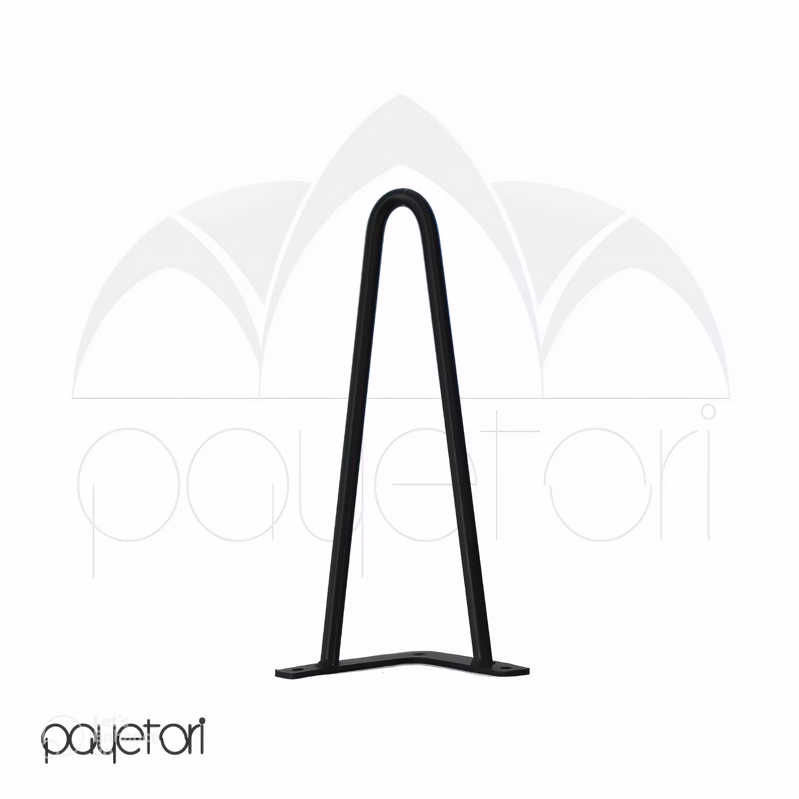 پایه فلزی سنجاقی 2شاخ طول  30 سانت میلگرد توپر  نمره 10 فابریک با رنگ کوره ای
