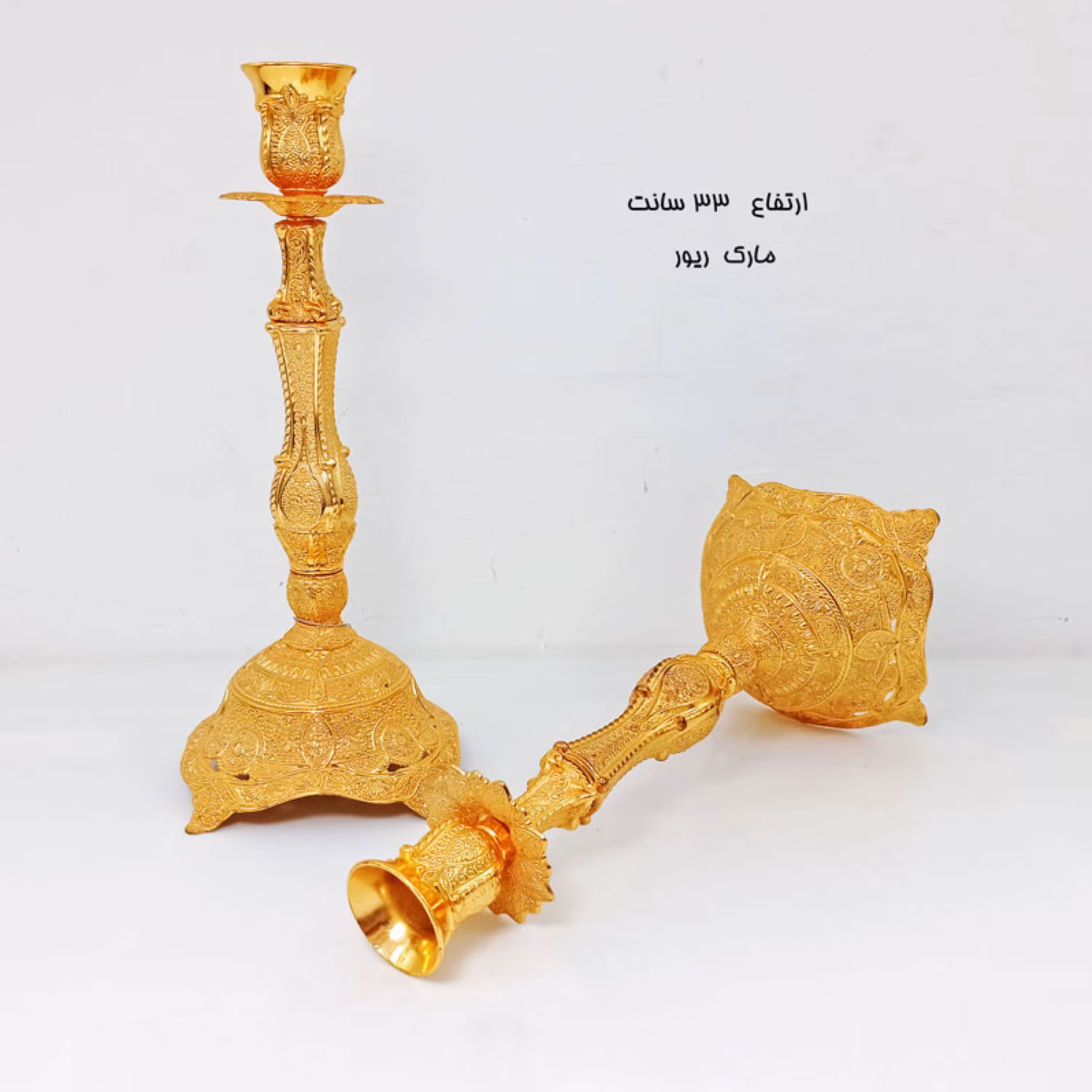 شمعدان جفتی طلایی ریور کد 1818 با ارسال رایگان