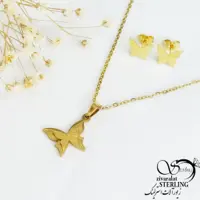 نیمست برند استیل طرح پروانه طرح طلا کد 10831