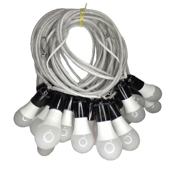 ریسه 30 متری سفید با بوکسل نگهدارنده روکشدار