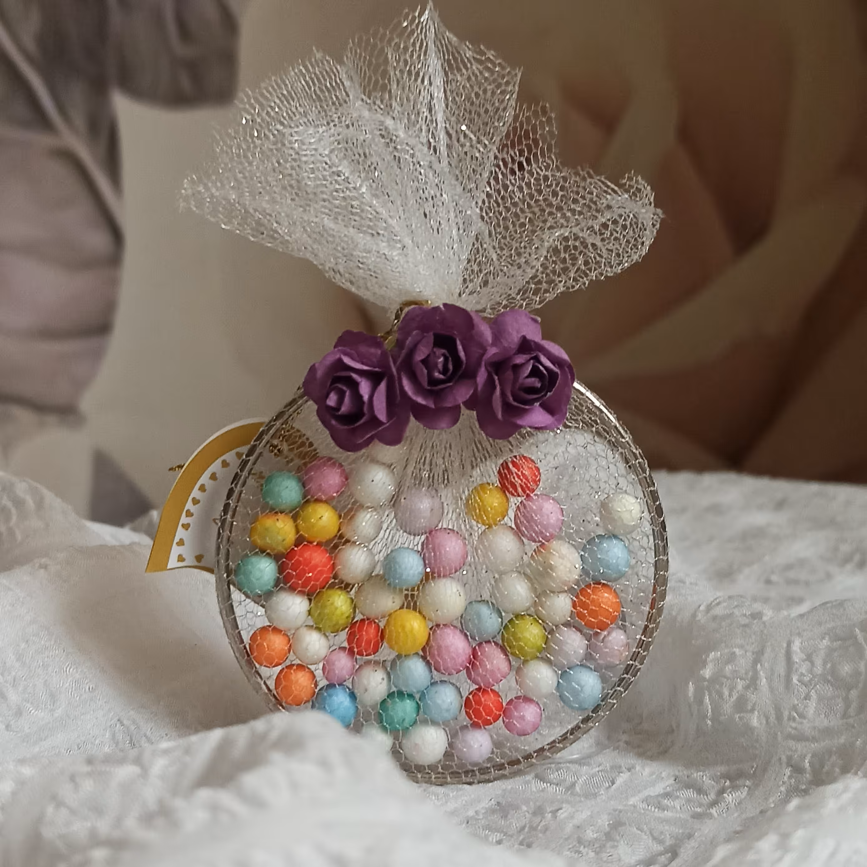 گیفت توپک رنگی گل دار 10عددی