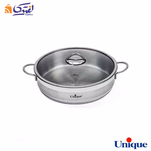تابه استیل یونیک درب دار دو دسته مدلUN-9947 سایز 32